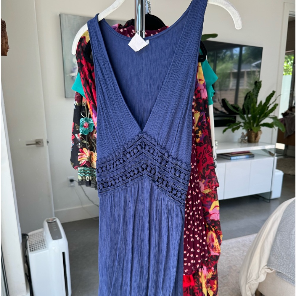 Becca slip dress navy blue